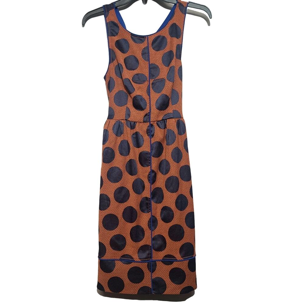 Anthropologie Maeve Rokin Cross-Back Polka Dot Jacquard Midi Dress Size 2 NWT